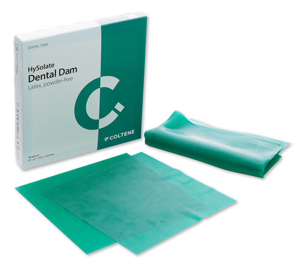 Hysolate Latex Dental Dam – Medium, 152 mm x 152 mm, 36/Pkg - Green | EXP - 05/2026 | Clearance